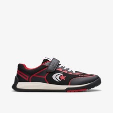 Clarks Kids Unisex,Girls,Boys Cica Star Flex Youth Black/Red Trainers Textile