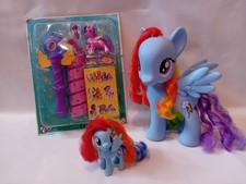 Hasbro 2015 MY LITTLE PONY 8" Rainbow Dash 3" Figures & New Playset Toy Bundle