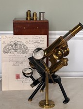 Superb Antique J.Swift & Son “Discovery” Microscope Outfit Original Bill Of Sale