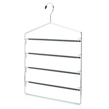 3 X Multi Coat Clothes Hanger Racks Trouser Bar Belt Metal Tie Scarf Space Saver