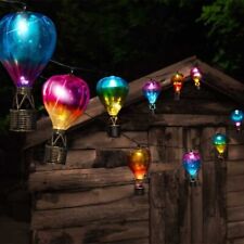 10 Sky Runner Rainbow Hot Air Balloon Solar Powered String Light Garden Lighting