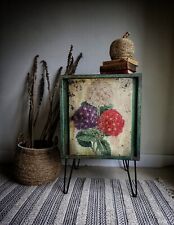 Upcycled Sideboard Bedside Table Chippy Rusty Furniture Geranium Decoupage Paper