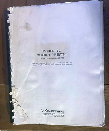 Wavetek 152 variphase - wavetek,