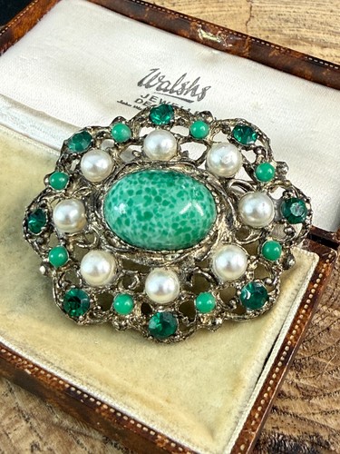Vintage hollywood brooch green - vintage,