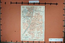 Original Old Antique Print Map 1914 Germany Street Map Town Heilbronn Weinsberg