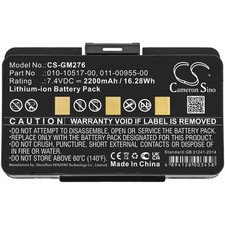 Battery for Garmin 2200mah 276 276c 296 396 496(P/N 010-10517-00, 011-00955-00 )