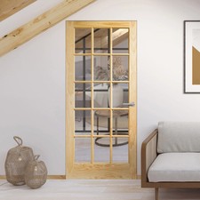 B-Grade Clear Pine Internal Unfinished SA 15 Clear Glass Door (123866)