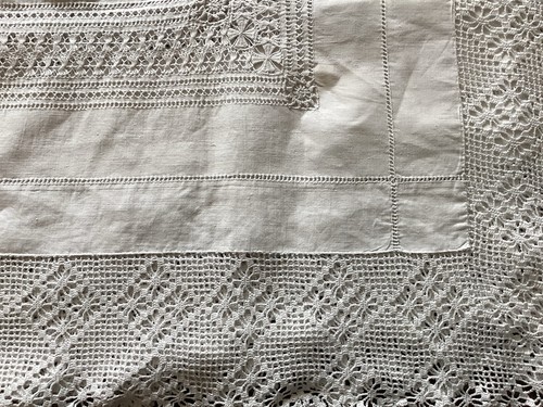 White linen tablecloth - white,