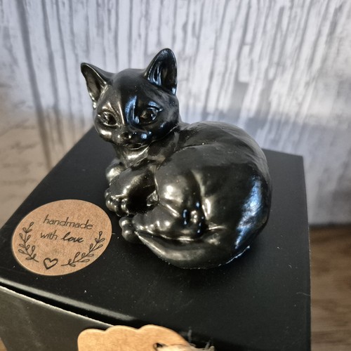 Small cat ornament black - small,