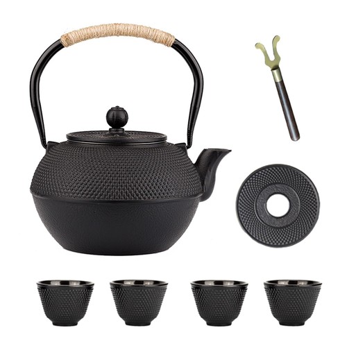 Cast iron tea pot set - iron,