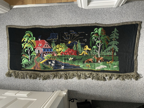 Vintage woven tapestry - tapestry,, fabric