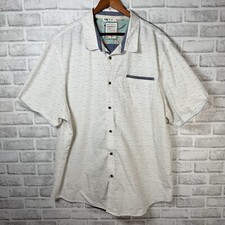 Manta Ray Striped White Short Sleeve Button Down Hawaiian Shirt Mens Size XXXL