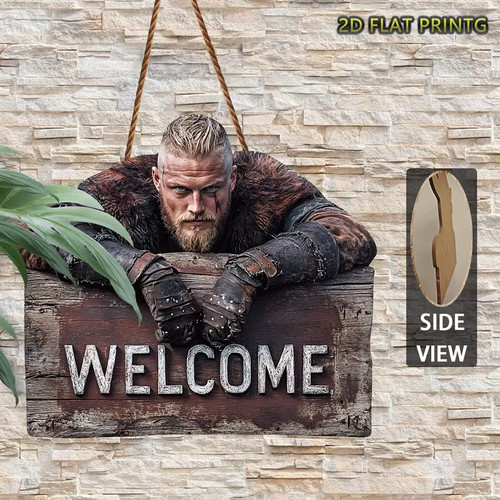 Wooden viking design wall - viking,
