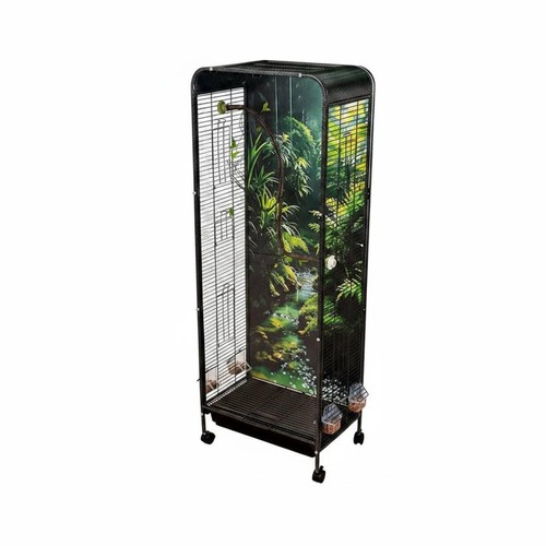 Rollable parrot aviary with