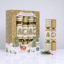 10 Traditional Christmas Crackers Robin Tree Wreath Family Dinner Cracker 12Inch