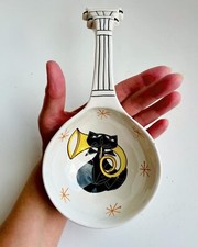 Mid-Century Italian Ladle/Spoon Rest by SICA Marcello Fantoni Cat playing Tuba