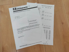 VW T25/ T3 Holdsworth Villa 3 Camper Price List August 1987 with covering letter