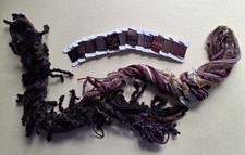 Embroidery Bundle x 25 AUBERGINE MIX: Threads & Yarns/Viscose Ribbons
