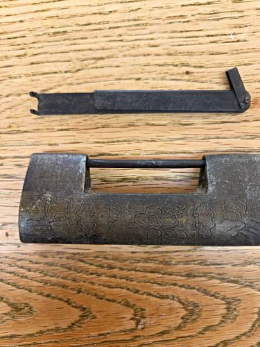 Antique chinese metal padlock - antique,
