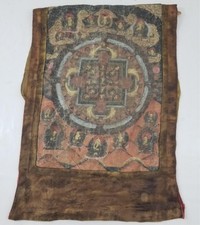 Antique Buddhist Tibetan Thangka Hand Painted Wall Hanging 8x57cm 