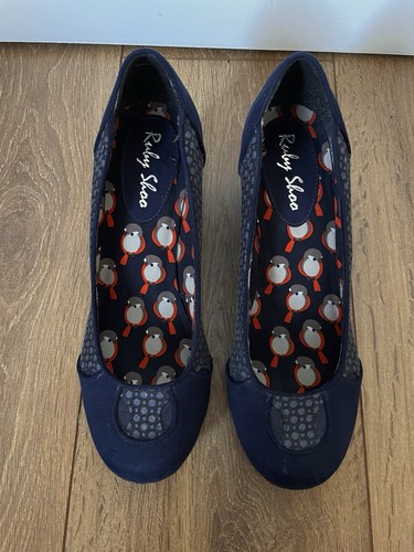 Ruby shoo navy blue spotty - shoo,