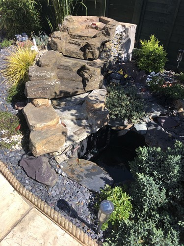 Garden waterfall pond - garden, /pond/water
