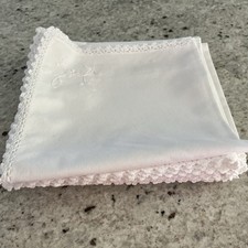 Vintage White Embroidered Napkins X 12