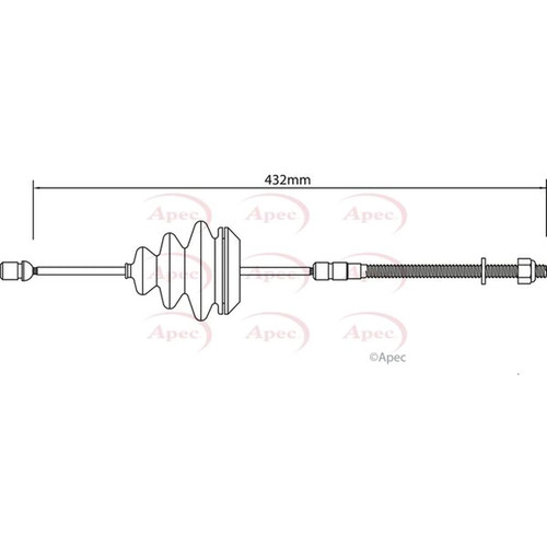 Apec handbrake cable front - handbrake,
