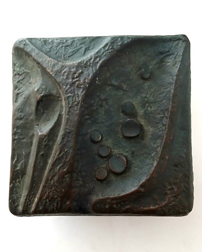 1970s bronze brutalist door - bronze,