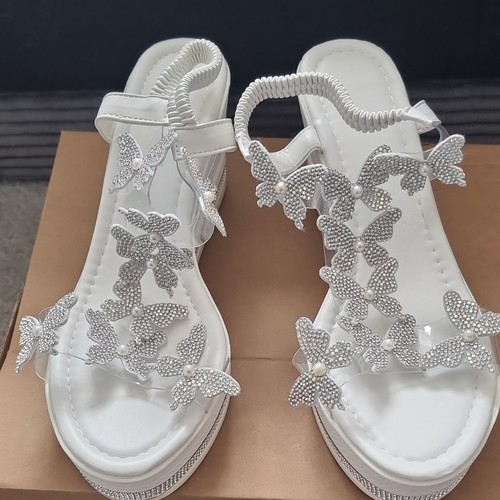 Women white silver wedge - women’s,