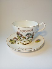 Vintage Argyle Engagement Bone China Tea Cup & Saucer