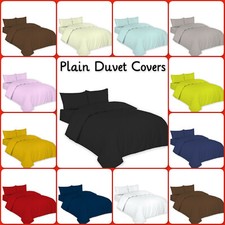 Polycotton Duvet Cover Plain Dyed with Matching Pillowcases Bedding Set All Size