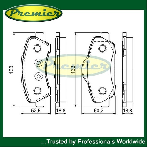 Premier front brake pads set - premier,