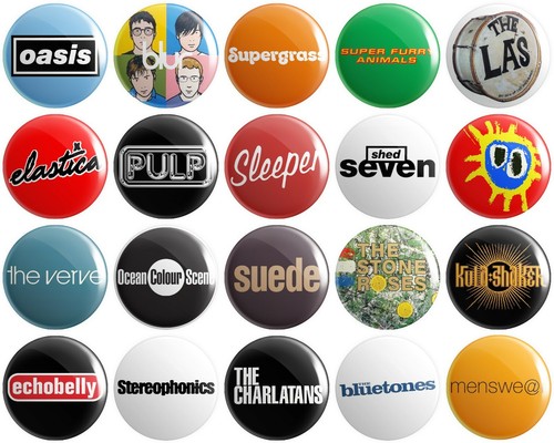 Britpop bands button - button, pin