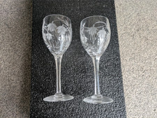 2 x Stuart Crystal Fuschia Cut