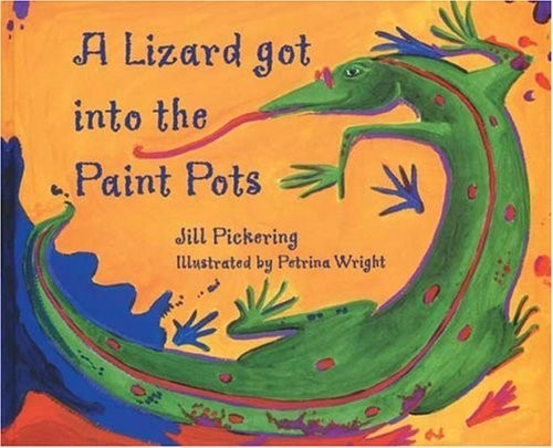 Lizard got into the paint - a,
