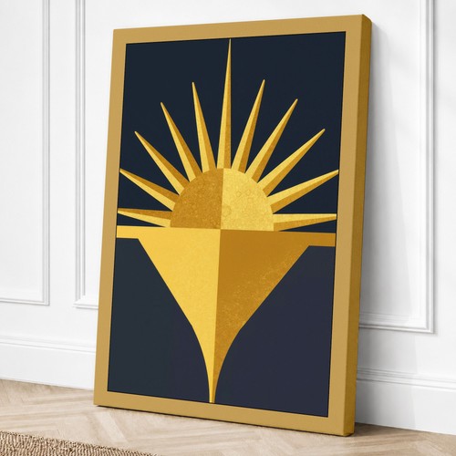 Sun rising geometric canvas - geometric,