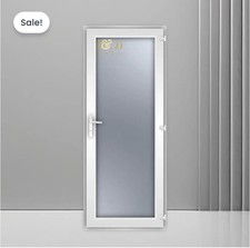 UPVC Single Door Glass White