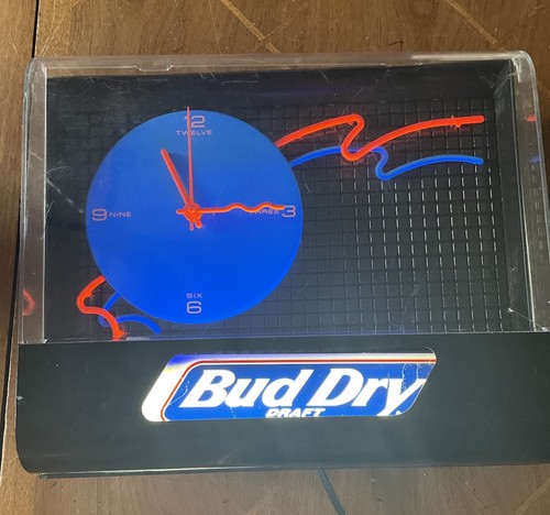 Bud dry beer neon - dry, clock