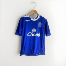 Vintage Everton FC Home Football Shirt Umbro Chang Small 2004-2009