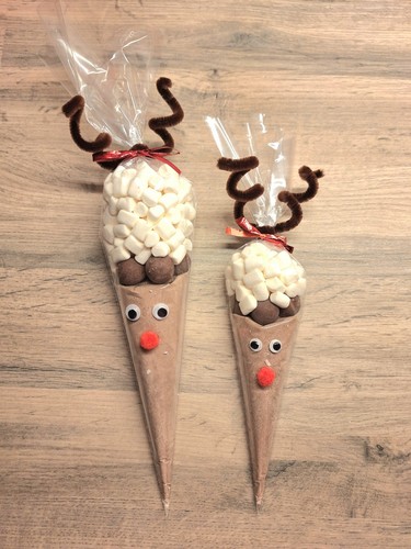 Reindeer hot chocolate cone - reindeer,