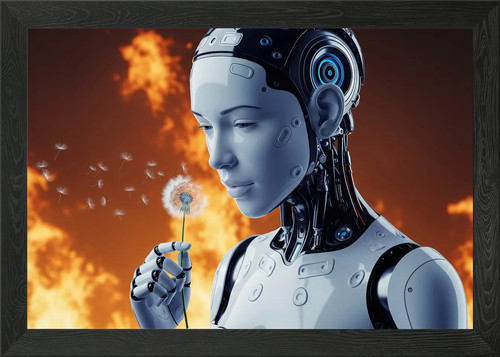 Humanoid robot blowing - humanoid,