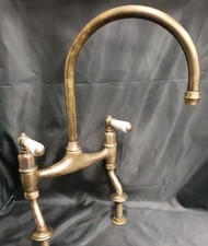 PERRIN & ROWE AGED PATINA BRASS KITCHEN LEVER MIXER TAP, IDEAL BELFAST SINK 