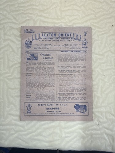 Football programme leyton - programme,