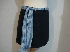 BNWOT Musto navy blue cotton canvas skirt fabric tie belt 8-10