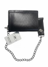Mens leather biker wallet with - leather,