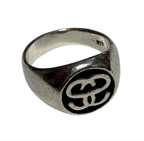 90s old stussy logo - logo, silver