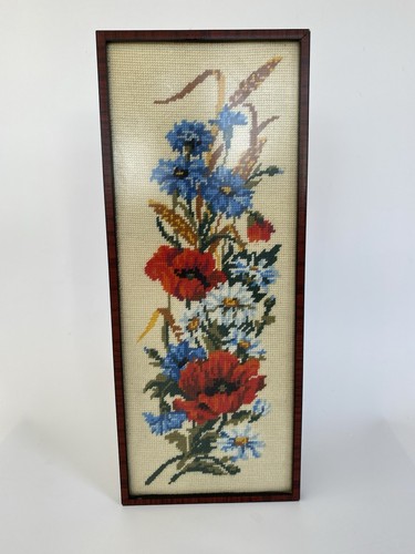 Vintage floral needlework - vintage,