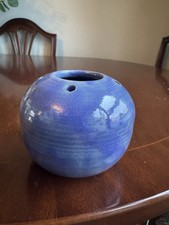 Studio Pottery Blue Flower