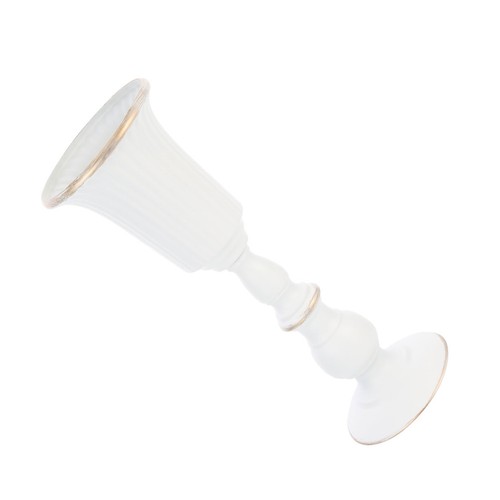 Vintage white metal trumpet - white,